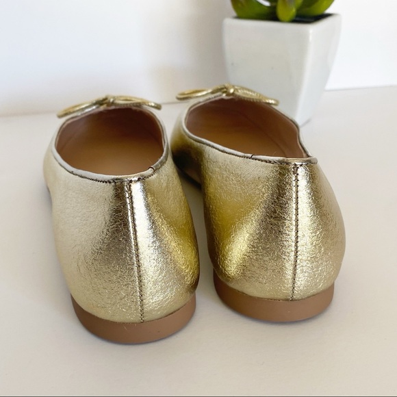 •STUART WEITZMAN• Gabby Gold Leather Ballet Flats - Picture 9 of 16